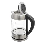 Cam su ısıtıcısı 1,7 litre | %100 BPA içermez | 2200 Watt | Renk değişimli LED aydınlatma | Paslanmaz çelik | Çaydanlık | Sıcak tutma fonksiyonu | Sıcaklık ayarı (60°C-100°C)
