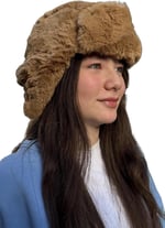 Camel Peluş Pilot Şapka – Kışlık Kulaklıklı Sıcak Tutan Yumuşak Kürk Şapka, Unisex Genç Model