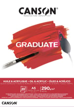 CANSON Graduate - C400110379 yağlı ve akrilik kağıt bloğu, DIN A5, 20 yaprak, 290 g/m² - Seçenekler: DIN A4, DIN A5, DIN A3