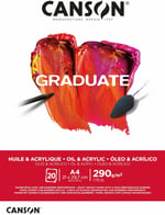 CANSON Graduate - C400110379 yağlı ve akrilik kağıt bloğu, DIN A5, 20 yaprak, 290 g/m² - Seçenekler: DIN A4, DIN A5, DIN A3