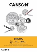CANSON Graduate - C400110382 Bristol Block, DIN A5, 20 yaprak, 180 g/m² - Seçenekler: DIN A5, DIN A4