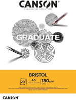 CANSON Graduate - C400110382 Bristol Block, DIN A5, 20 yaprak, 180 g/m² - Seçenekler: DIN A5, DIN A4