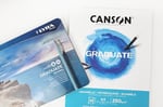 CANSON Mezun Suluboya 250 gsm A5 Kağıt, Soğuk Preslenmiş, Tampon Yapıştırılmış Kısa Taraf, 20 Doğal Beyaz Çarşaf, Öğrenci Sanatçılar için İdeal - Seçenekler: A3, A4, A5