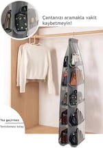 Çanta Düzenleyici Askılı 10 Gözlü Organizer (Gri)