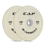 CAP Barbell Kauçuk Olimpiyat Tampon Plakası | Çoklu Seçenekler - Seçenekler: Beyaz En İyi 10 Pound Çifti, En İyi - Çift 4,5 kg...