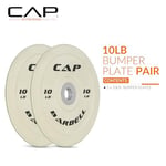 CAP Barbell Kauçuk Olimpiyat Tampon Plakası | Çoklu Seçenekler - Seçenekler: Beyaz En İyi 10 Pound Çifti, En İyi - Çift 4,5 kg...