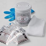 Cape Cod Polish CO. 8828 MTL set, (6) 4 x 6 12 x 12 parlatma bezi ve (1) çift nitril eldiven, k A, 1, 12