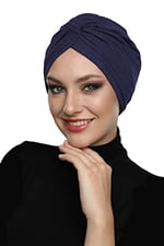 Çapraz Penye Bantlı Astarlı Hazır Türban Tesettür Havuz Bonesi