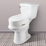 Carex Uzatılmış menteşeli klozet kapağı yükselticisi, tuvalete 8 cm yükseklik ekler, 136 kg ağırlık kapasitesi, yükseltilmiş klozet kapağı