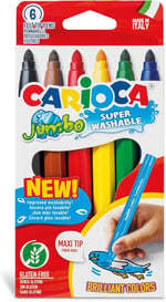 Carioca Jumbo Süper Yıkanabilir Keçeli Boya Kalemi 6'Li