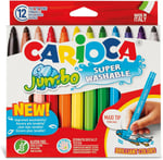Carioca Jumbo Süper Yıkanabilir Keçeli Boya Kalemi 12'Li