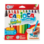 Carioca Jumbo Süper Yıkanabilir Keçeli Boya Kalemi 12'Li