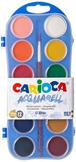 Carioca Sulu Boya 30 mm 12'li - Seçenekler: 12'li, 24'lü (2 Fırçalı)