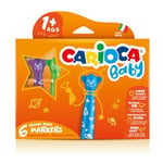 Carioca Teddy Jumbo Bebek Süper Yıkanabilir Keçeli Boya Kalemi 6'li +1 Yaş