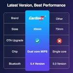 Carlinkit Kablosuz CarPlay/Android Otomatik Adaptör USB Mini Ultra Fabrika Kablolu CarPlay ve OEM Kablolu Android Otomatik, Tak ve Çalıştır Kablosuz CarPlay/Android Otomatik Dongle iOS 10 ve Android