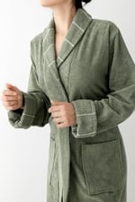 Carmine Robe Olive - Ekstra Yumusak, Modern ve Ozel Tasarim%100 Pamuk unisex SALYAKA Bornoz