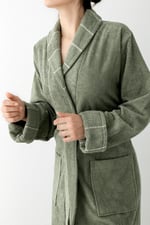 Carmine Robe Olive - Ekstra Yumusak, Modern ve Ozel Tasarim%100 Pamuk unisex SALYAKA Bornoz