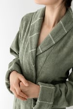 Carmine Robe Olive - Ekstra Yumusak, Modern ve Ozel Tasarim%100 Pamuk unisex SALYAKA Bornoz