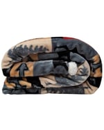 Carstens, Inc. Lake House Rustik Kabin Sherpa Muflon Büyük Battaniye, 137,2 cm x 172,7 cm, Mavi