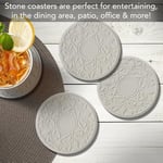 Casa Bruno Embossed Victorian Lace – içecekler altlık aus Kumtaşı – 4'lü Hediye Paketi