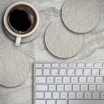 Casa Bruno Embossed Victorian Lace – içecekler altlık aus Kumtaşı – 4'lü Hediye Paketi