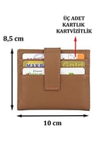 Case Club Deri Kartlık Cüzdan Ehliyet Kimlik ve Kağıt Para Bölmeli -Taba