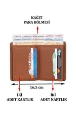 Case Club On Bölmeli Deri Kartlık Kimlik Ehliyet ve Kağıt Para Bölmeli Taba