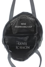 Case Club Plaj Çantası Geniş İç Hacim Yandan Cepli Su Geçirmez Kumaş Kum Tutmaz Siyah
