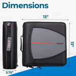 Case-it The Mighty Zip Tab Fermuarlı Klasör - 7,5 cm O Halkalar - 5 Renkli Sekme Genişleyen Dosya Klasörü - Çoklu Cep - 600 Sayfa Kapasitesi - Omuz Askısı ile B - Seçenekler: 1 Pack, Case of 6, Single