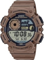 Casio Erkekler İzle Çok Fonksiyonlu Dijital Şeffaf Kadran Reçine Bant WS-1500H-5AVDF., kahverengi, kayış