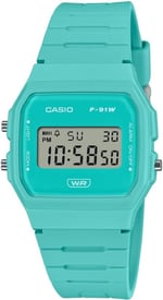 Casio F-91WB Serisi | Erkek Dijital Saat | Çevre Dostu Biyo-Bazlı Reçine | Alarm | Tarih Göstergesi | 7 Yıllık Pil, Mavi