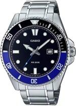 Casio Üniseks yetişkin MDV-107D-1A2VDF Dalgıç Kol Saati Siyah-Mavi Standart