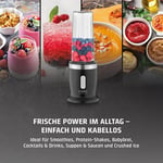 CASO Click & Blend – Kablosuz blender, pille çalışır, 240 W, Smoothie, Shakes ve daha fazlası için – 14.000 devir/dakika; 4 kat paslanmaz çelik bıçak/dip, shakes, pesto, soslar, smoothies için