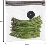 CASO Vacu Fermuarlı Torbalar 20 x 23 cm, 20 Torba, SousVide Uygun, BPA İçermez, 150 µm Çok Güçlü, Yırtılmaya Dayanıklı, Tekrar Kullanılabilir, Fermuarlı Caso (El) Vakuml - Seçenekler: 20x23cm, 26x23cm