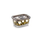 CASO VacuBoxx Eco M vakumlu taze saklama kabı, 800 ml hacim, basınca duyarlı ve sıvı gıdalar için, BPA içermez, fırına dayanıklı, bulaşık makinesinde yıkanabilir, dondurucuya uygun