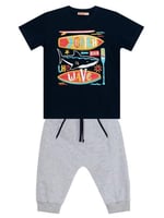 Catch Wave Erkek Çocuk T-shirt Kapri Şort Takım