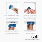 Catit Magic Blue, kum kutuları için koku filtresi, 3 ay boyunca yedek filtre pedleri paketi, Magic Blue başlangıç ​​seti için, kum kutuları içi - Seçenekler: kediler, Kedi Kumu Kutusu Hava Temizleyici