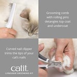 Catit Uzun tüylü kediler için fırça seti, uzun tüylü kediler için fırça