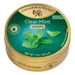 Cavendish & Harvey Clear Mint Drops, Doğal Ökaliptüs Yağlı Nane Aromalı Sert Şeker, Metal Kutu, 200 g