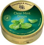 Cavendish & Harvey Clear Mint Drops, Doğal Ökaliptüs Yağlı Nane Aromalı Sert Şeker, Metal Kutu, 200 g