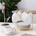 Çay Bardakları Tutacağı,Altın Metal Kahve Fincanı Çay Bardakları Rafı,Kahve Kupası Kaşık ve Saucers için Katlanabilir Organizatör