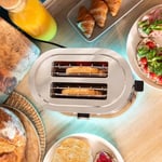 Cecotec Dikey Çelik Ekmek Kızartma Makinesi, Çift Kısa Yuvalı Shine&Toast Çiftli. 850W, 2 Tost Kapasitesi, 3,8 cm Genişliğinde Yuvalar, Işıklı Halka, 7 Tost Seviyesi, Üst Çubuklar