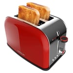 Cecotec Dikey Ekmek Kızartma Makinesi Tost Zamanı 850 Kırmızı Lite, 850 W, 2 Dilim Ekmek Kapasitesi, Geniş Yuva, Paslanmaz Çelik, Kolaylık İçin Önceden Ayarlanmış Özellikler, Özelleştirilebilir Tost