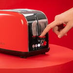 Cecotec Dikey Ekmek Kızartma Makinesi Tost Zamanı 850 Kırmızı Lite, 850 W, 2 Dilim Ekmek Kapasitesi, Geniş Yuva, Paslanmaz Çelik, Kolaylık İçin Önceden Ayarlanmış Özellikler, Özelleştirilebilir Tost
