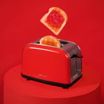 Cecotec Dikey Ekmek Kızartma Makinesi Tost Zamanı 850 Kırmızı Lite, 850 W, 2 Dilim Ekmek Kapasitesi, Geniş Yuva, Paslanmaz Çelik, Kolaylık İçin Önceden Ayarlanmış Özellikler, Özelleştirilebilir Tost