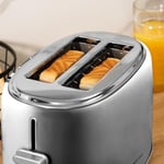 Cecotec Ekmek kızartma makinesi 2 dilim tost ve tuş 1000 Retro Double Inox, 980 W, 2 genişlik ve 3,8 cm kısa yarık, paslanmaz çelik, üst ızgara, ayarlanabilir güç, kırıntı tepsisi