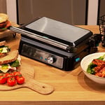 Cecotec Rock'n Grill 1500 Take&Clean Stone Elektrikli Kontak Izgarası, 1500 W, RockStone Kaplama, Çıkarılabilir ve Bulaşık Makinesinde Yıkanabilir, 180 Derece Açıklık, Yüzen Üst Plaka