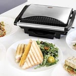 Cecotec Rock'nGrill 1000 Elektrikli Izgara 1000 W, RockStone Yapışmaz Kaplama, Yüzer Üst Plaka, Yağ Toplama Kutusu, 25,5 x 29,5 x 10 cm, Çelik/Siyah Renk