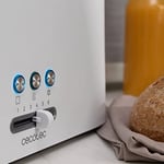 Cecotec Tost makinesi tost & Taste 9000 çift beyaz plastik 2 ekstra geniş kısa yarıklı beyaz tasarım (çift kısa yuva)