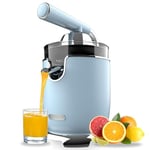 Cecotec Xqueeze RetroJuice 1000 Blue elektrikli narenciye sıkacağı, portakal ve narenciye için, 1000 W, paslanmaz çelik filtre, 2 çıkarılabilir koni, 500 ml kapasite, bulaşık makinesinde yıkanabilir.